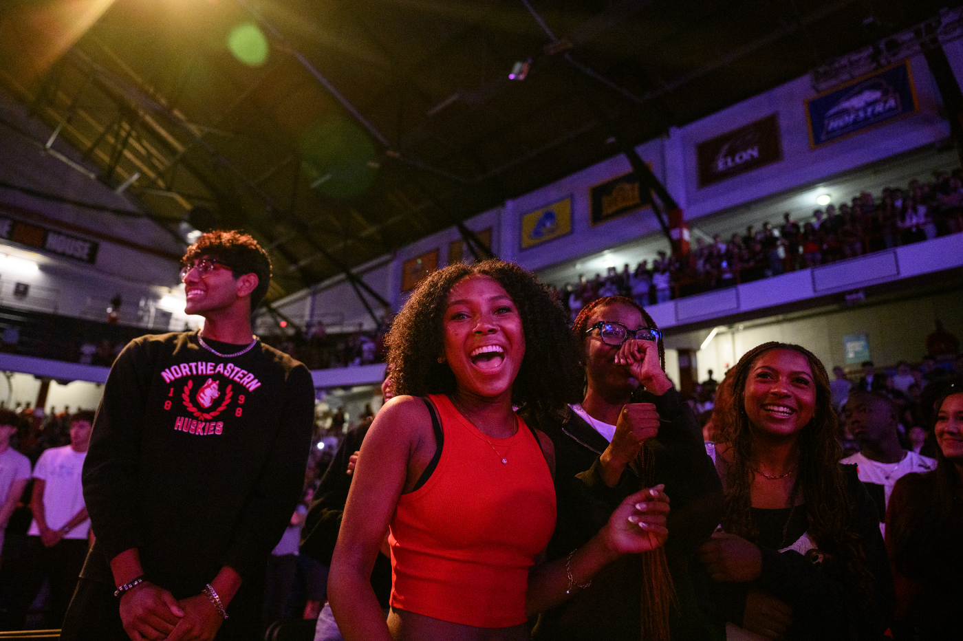 Arena students cheer and laugh during the convening event.