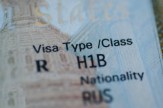 A close-up of an H1B visa.