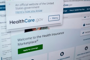 A screenshot of the home page of HealthCare.gov, the Affordable Care Act web domain.