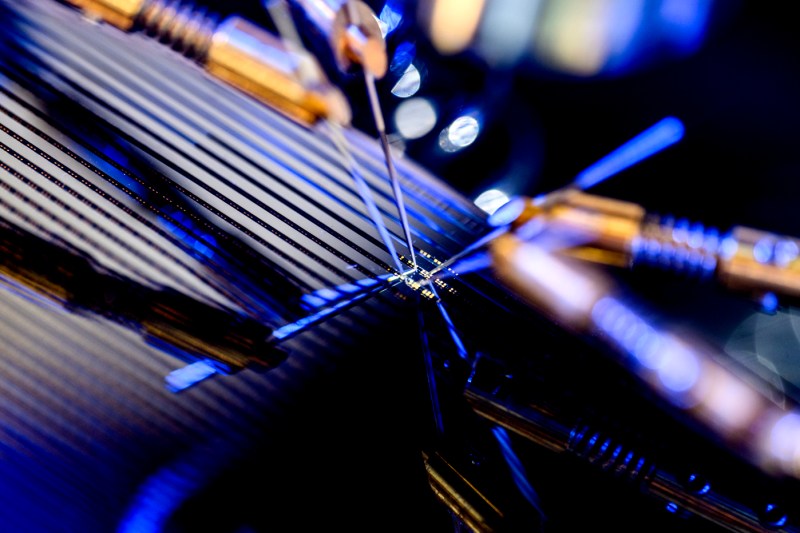 A close-up photo of technology on the Burlington campus.