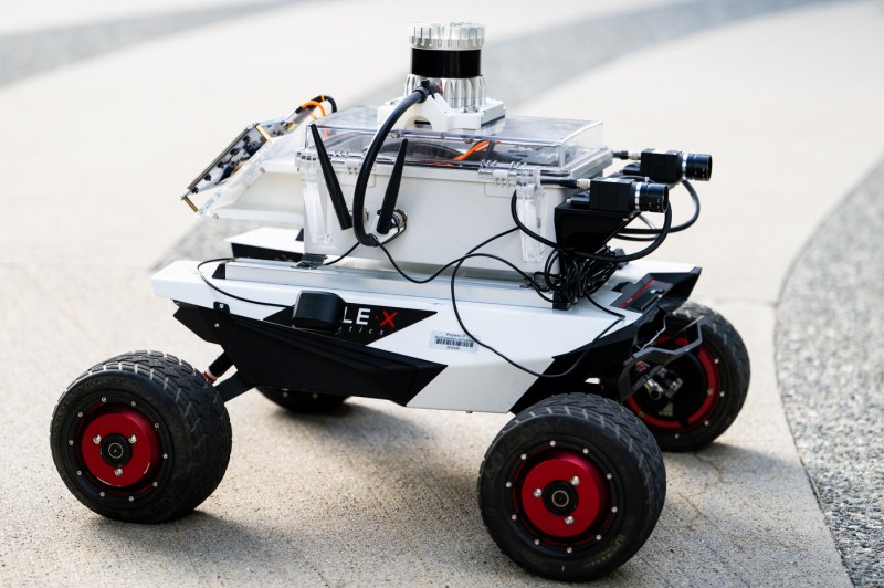 A close-up photo of a robot.