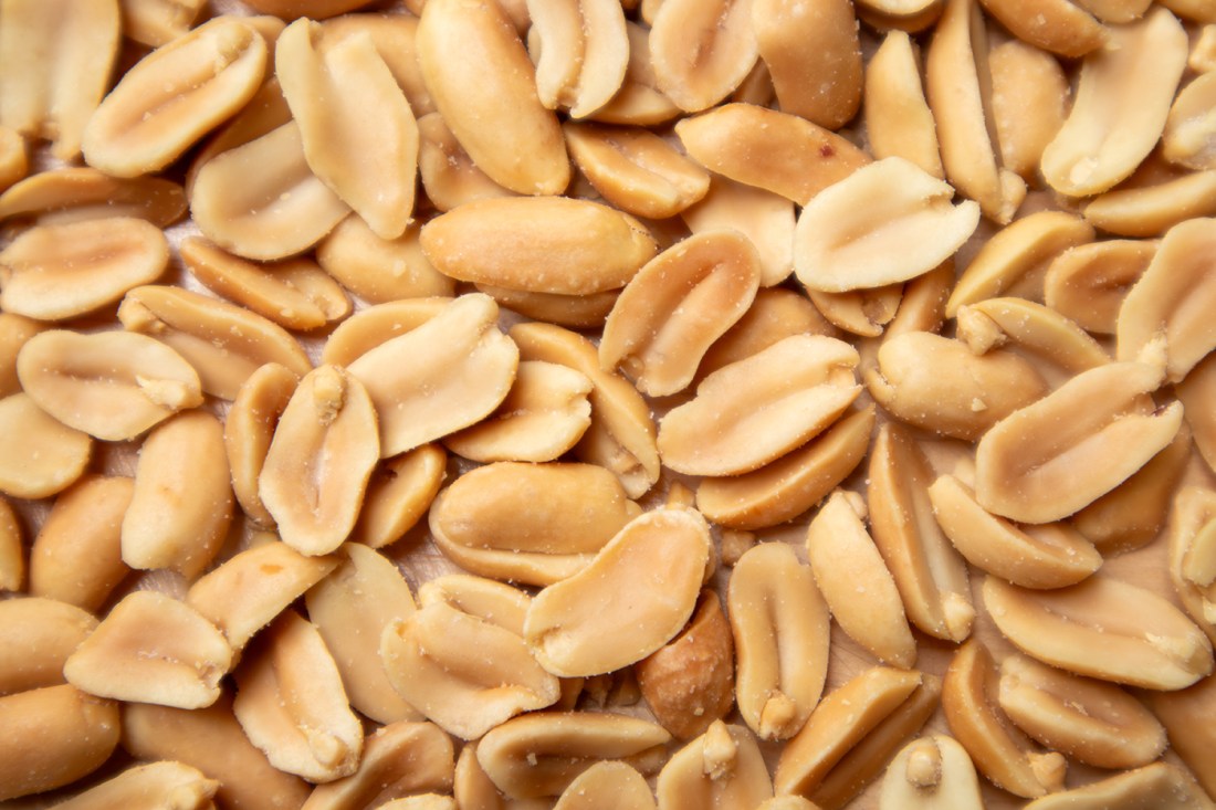 A close-up of peanuts.