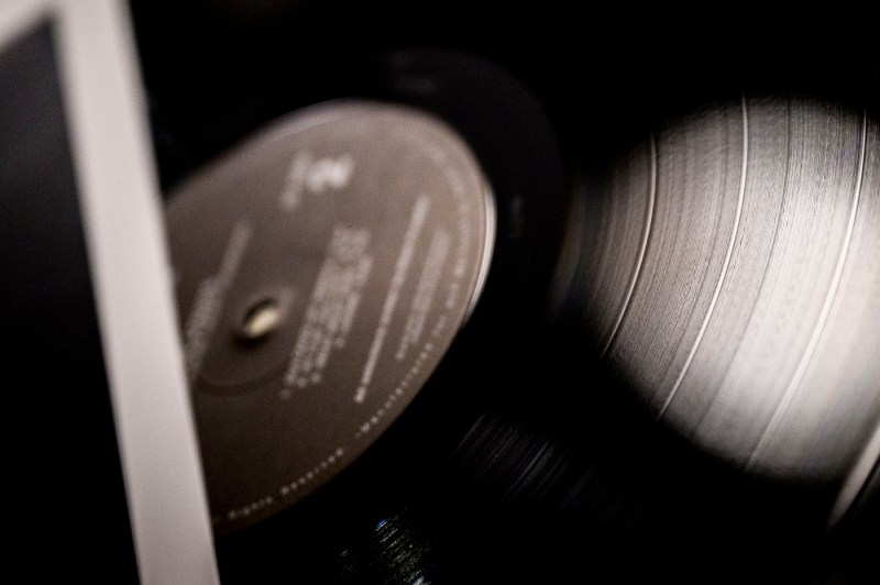 A high contrast image of a record. 