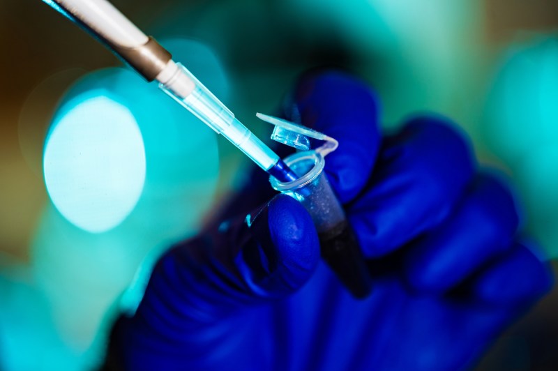 A close-up of a pipette. 