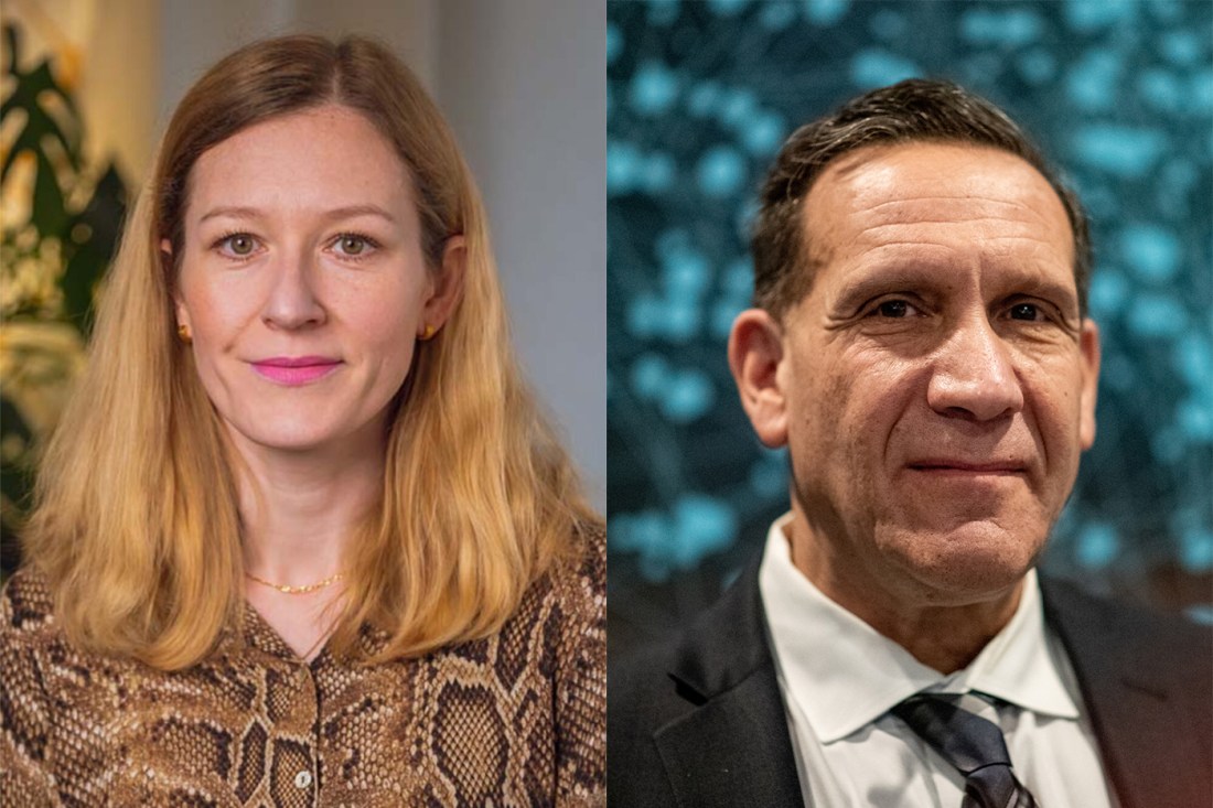 A combined portrait of Sabina Crowe and Gary Young