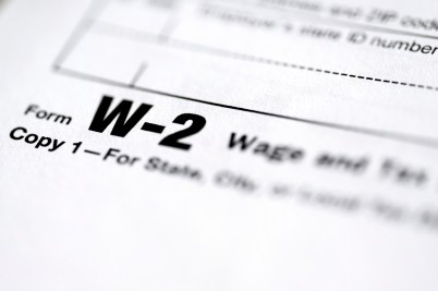 A W-2 tax form.