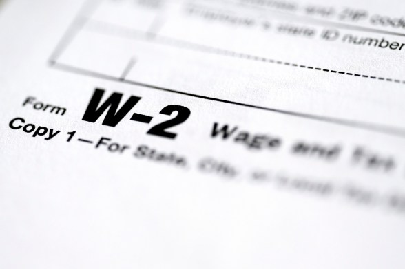 A W-2 tax form.