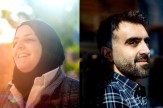 In side-by-side photos, Mona Minkara, left, smiles in a ray of sunshine. Soheil Behnezhad, right, stands next to the corner of a building in a blue shirt.