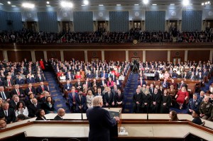 President Donald Trump delivers the State of the Union address to a joint session of Congress.