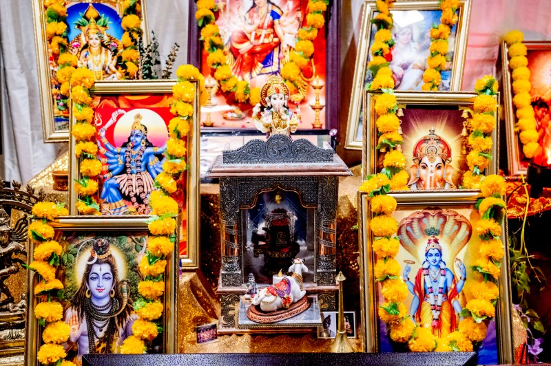 images of different gods in the center for spirituality, dialogue and service at Northeastern University