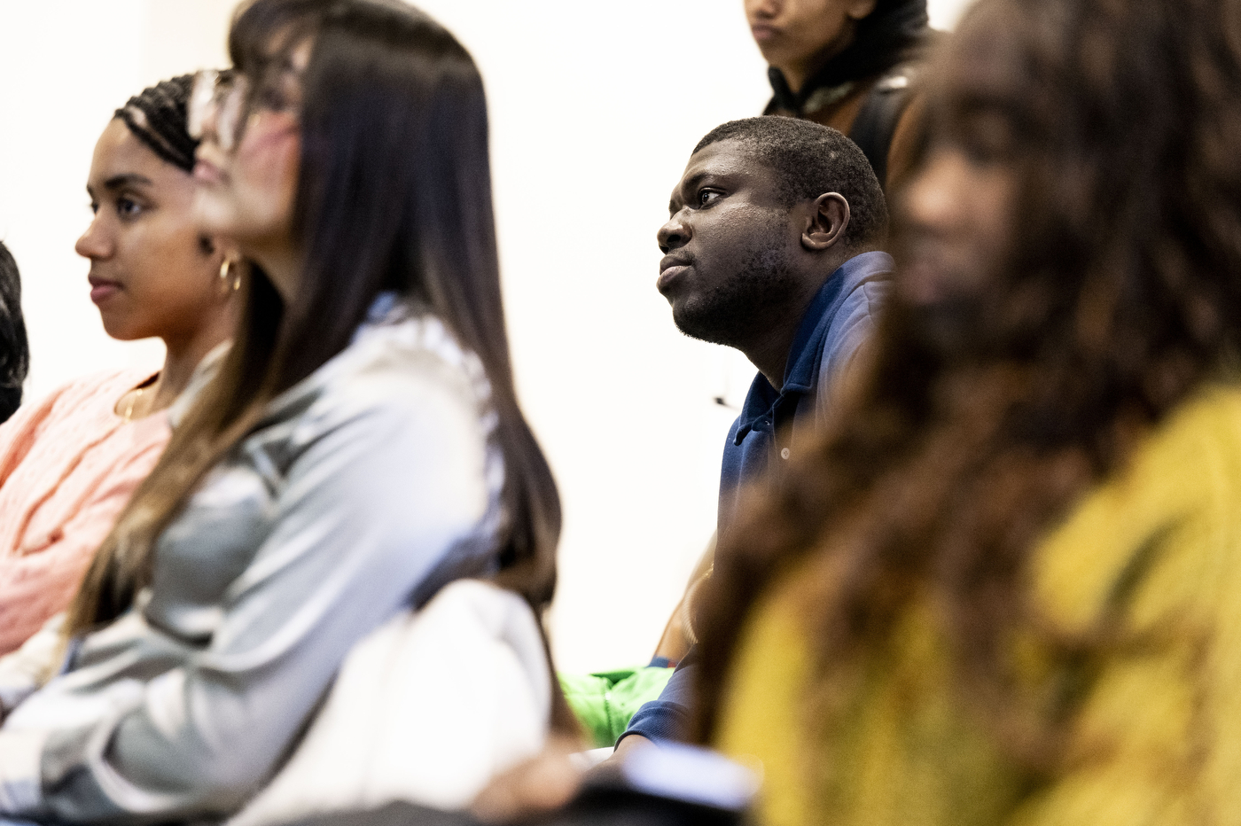Attendees listen to the NU Alumni Table Talk.  