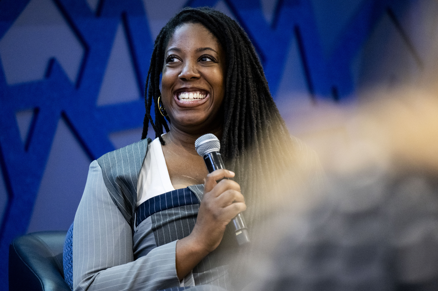 Adebukola Ajao speaks during the NU Alumni Table Talk. 