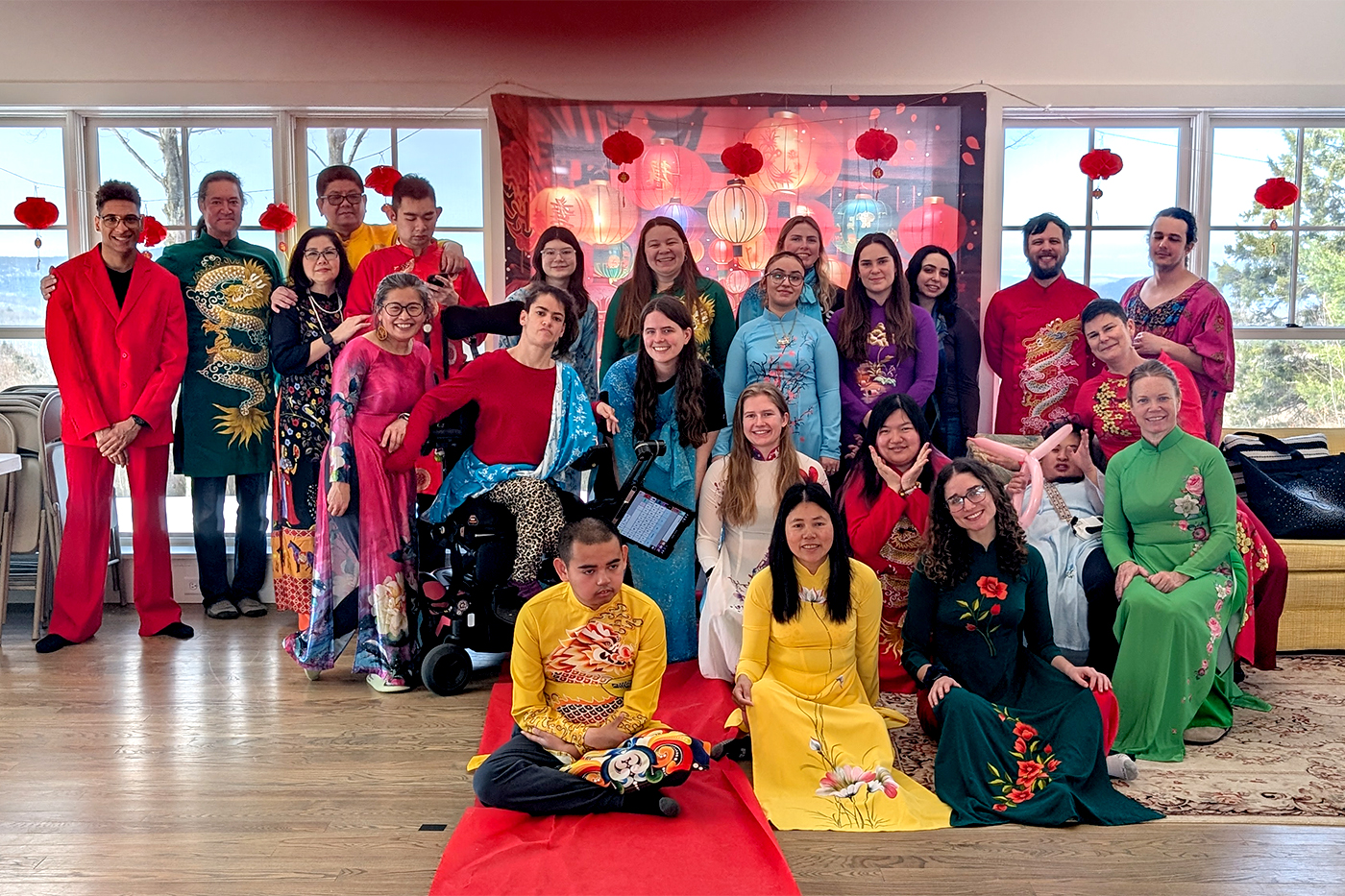 AAC Family Camp members in traditional Vietnamese dress for Lunar New Year