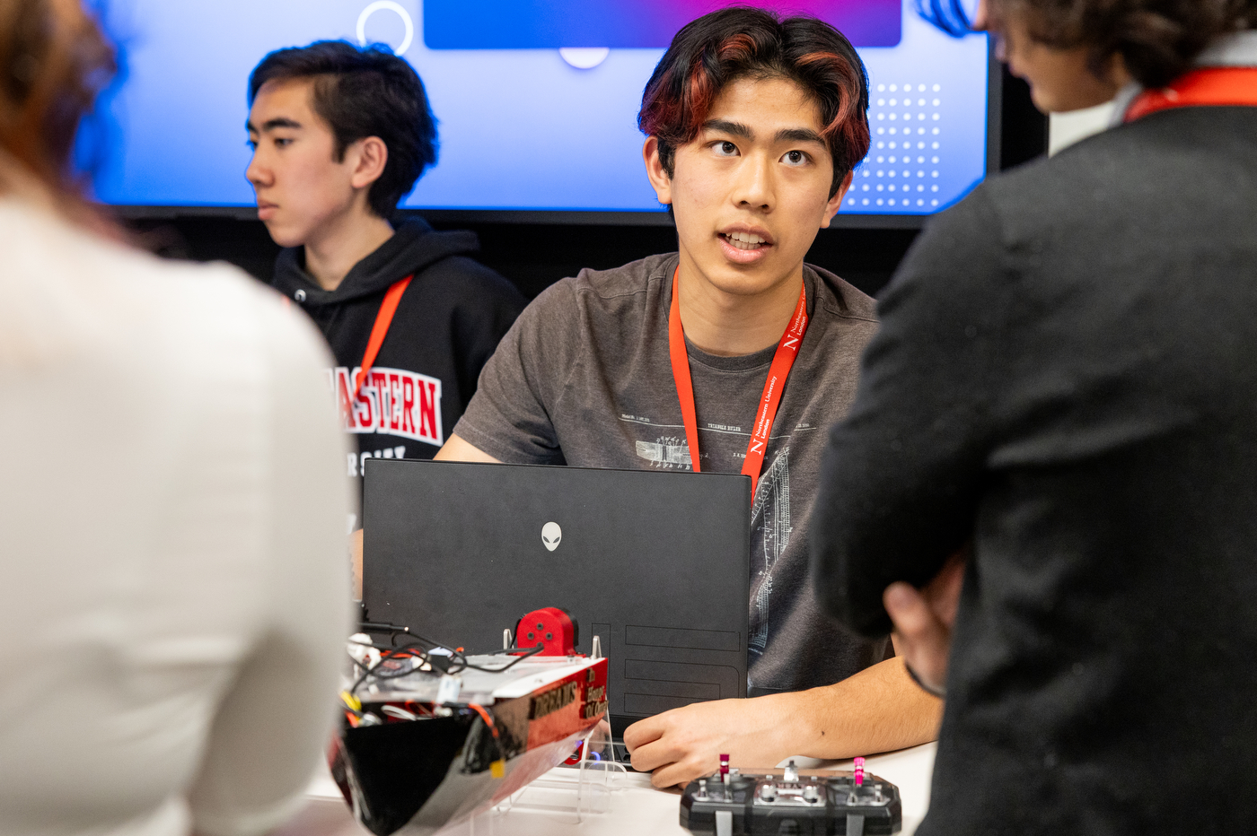 Northeastern London students speak at a student showcase