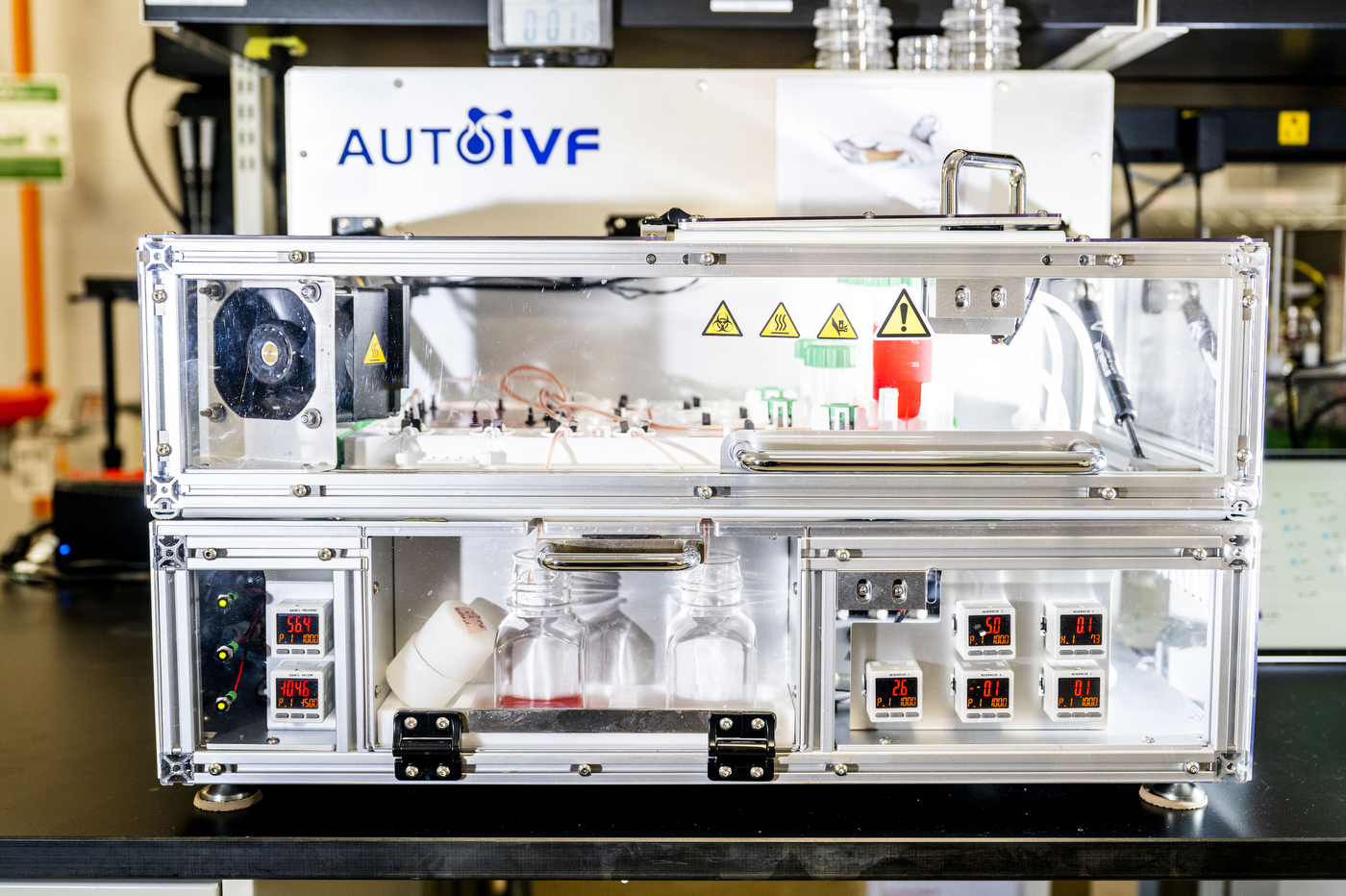 An AutoIVF automated laboratory machine.