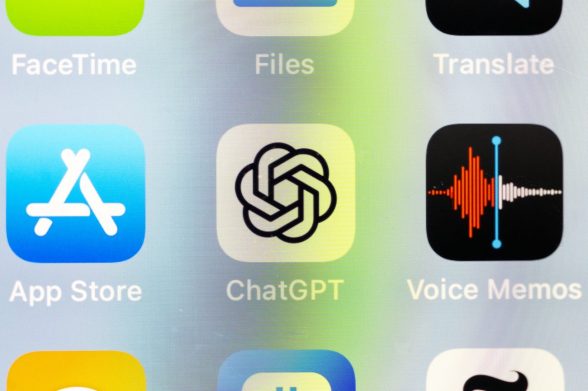 I set of applications on an iPhone, including a ChatGPT option.