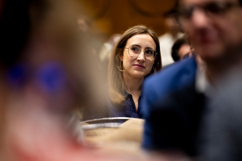 A close up on the member of the audience.