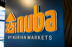 A close up of Nuba's new sign.
