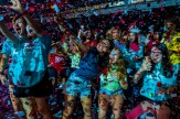 New students cheer as confetti falls during Northeastern's pre-convocation celebration.