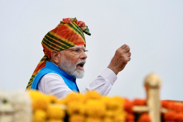 Indian Prime Minister Narendra Modi speaks to an audience.