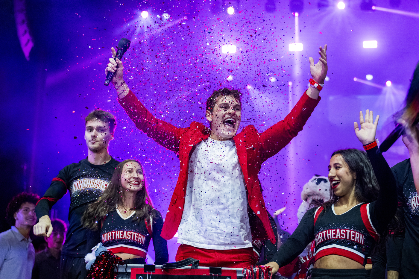 Sam Iannone, mayor of Huntington Avenue, performs at the Boston Convocation